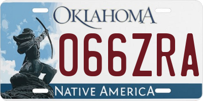OK license plate 066ZRA