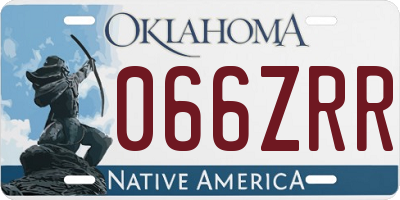 OK license plate 066ZRR