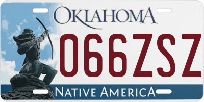 OK license plate 066ZSZ