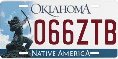 OK license plate 066ZTB