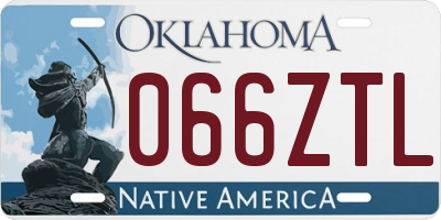 OK license plate 066ZTL