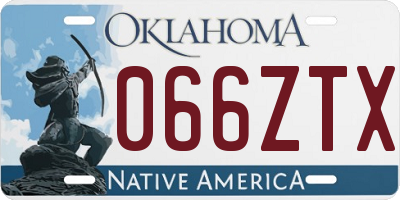 OK license plate 066ZTX