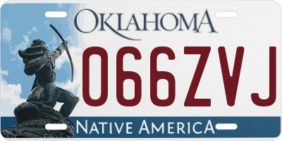 OK license plate 066ZVJ