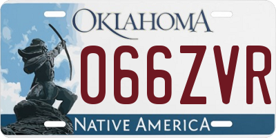 OK license plate 066ZVR