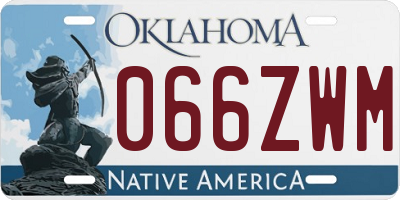 OK license plate 066ZWM