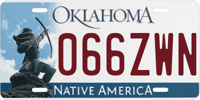 OK license plate 066ZWN