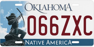 OK license plate 066ZXC