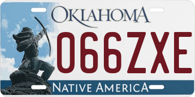 OK license plate 066ZXE