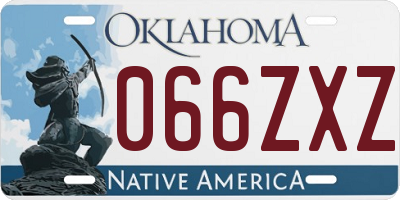 OK license plate 066ZXZ