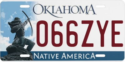 OK license plate 066ZYE