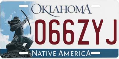 OK license plate 066ZYJ