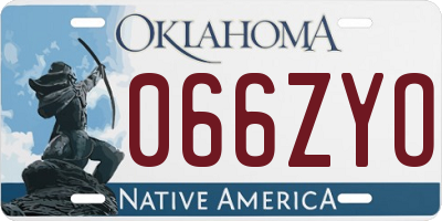 OK license plate 066ZYO