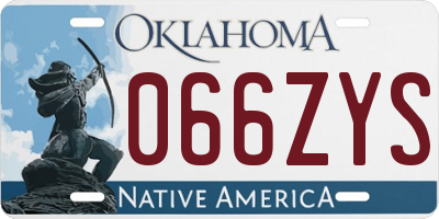 OK license plate 066ZYS