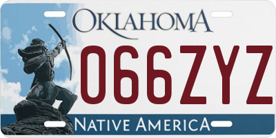 OK license plate 066ZYZ