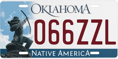 OK license plate 066ZZL