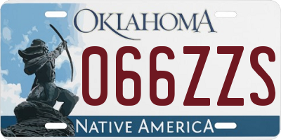 OK license plate 066ZZS