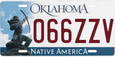 OK license plate 066ZZV