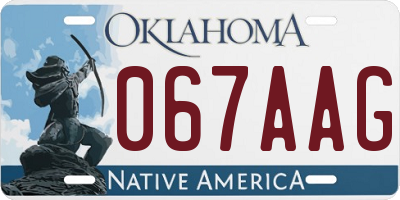 OK license plate 067AAG