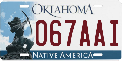 OK license plate 067AAI