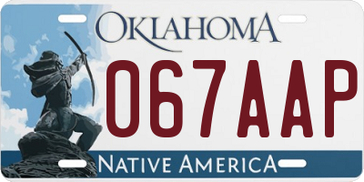 OK license plate 067AAP
