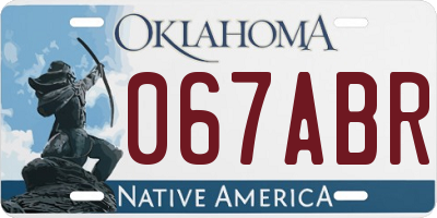 OK license plate 067ABR