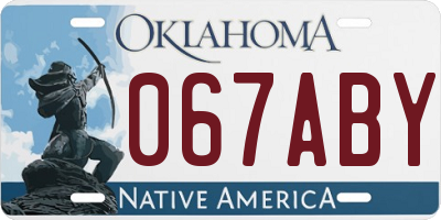 OK license plate 067ABY