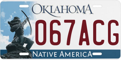 OK license plate 067ACG