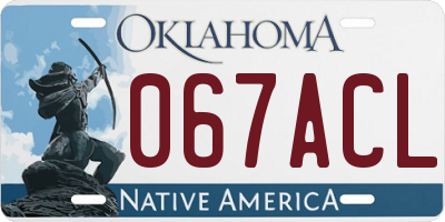 OK license plate 067ACL
