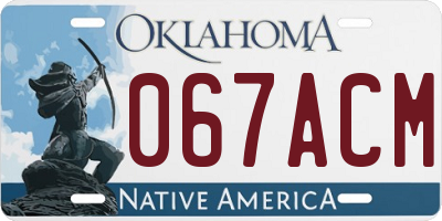 OK license plate 067ACM