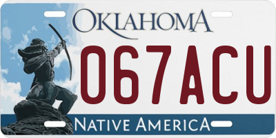 OK license plate 067ACU