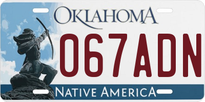 OK license plate 067ADN