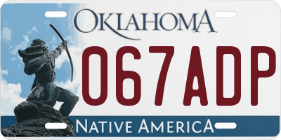 OK license plate 067ADP