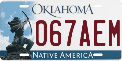OK license plate 067AEM