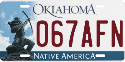 OK license plate 067AFN