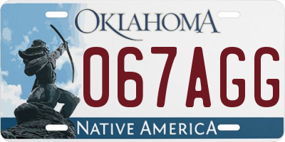 OK license plate 067AGG