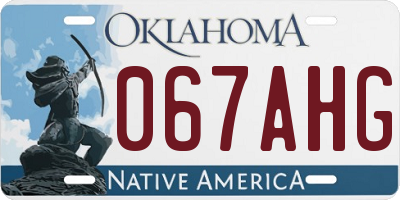 OK license plate 067AHG