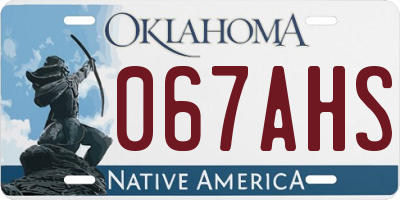 OK license plate 067AHS