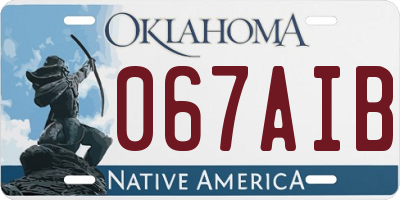 OK license plate 067AIB