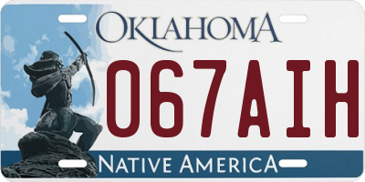 OK license plate 067AIH