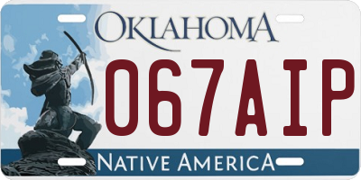 OK license plate 067AIP