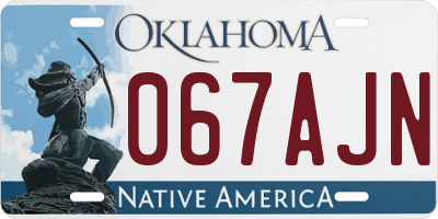 OK license plate 067AJN