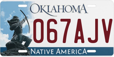 OK license plate 067AJV