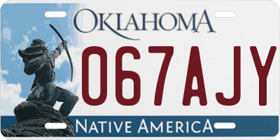 OK license plate 067AJY