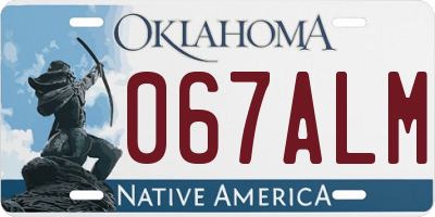 OK license plate 067ALM