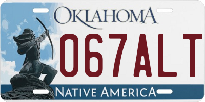 OK license plate 067ALT