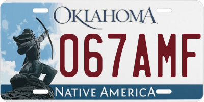 OK license plate 067AMF