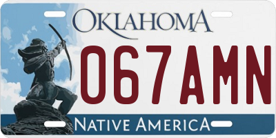 OK license plate 067AMN