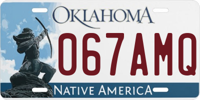 OK license plate 067AMQ