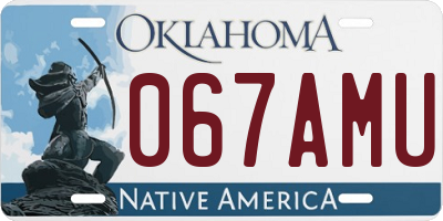 OK license plate 067AMU