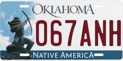OK license plate 067ANH